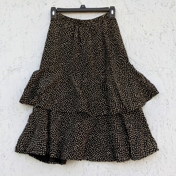 Vintage David Mitchell Black Polkadot Ruffle Skirt Blazer Suit Set Vtg 5/6 Med - Picture 6 of 16